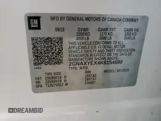 2019 Chevrolet Equinox Premier with VIN 2GNAXYEX4K6154698, listed as a Copart auction lot 48038335 with 113,286 mi miles and Salvage Title. Bid and sale history available at carsss.com. Image 14.