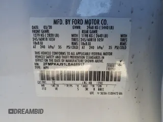 2020 Ford Edge SEL with VIN 2FMPK4J91LBA68917, listed as a Copart auction lot 47424595 with 40,096 mi miles and Salvage Title. Bid and sale history available at carsss.com. Image 16.
