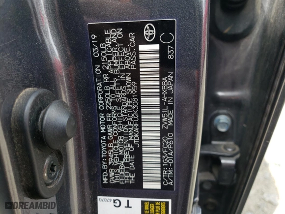 2019 Toyota Prius L Eco with VIN JTDKARFU2K3081959, listed as a Copart auction lot 51679145 with 99,355 mi miles and Salvage Title. Bid and sale history available at carsss.com. Image 13.
