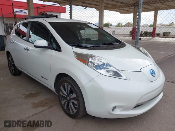 2015 Nissan LEAF SV with VIN 1N4AZ0CP1FC316894, listed as a IAAI auction lot 41826724 with 57,195 mi miles. Bid and sale history available at carsss.com. Image 1.
