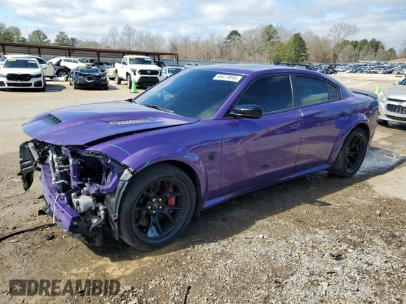 2023 Dodge Charger SRT Hellcat Widebody Jailbreak with VIN 2C3CDXL9XPH689642, listed as a Copart auction lot 46474045 with 14,742 mi miles and Salvage Title. Bid and sale history available at carsss.com. Image 1.