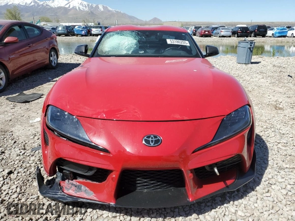 2021 Toyota Supra 3.0 with VIN WZ1DB0C0XMW044230, listed as a Copart auction lot 53186205 with Not provided miles and Salvage title. Bid and sale history available at DreamBid. Image 5.