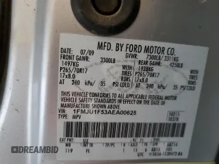 2010 Ford Expedition SSV with VIN 1FMJU1F53AEA00625, listed as a Copart auction lot 61420585 with 126,334 mi miles and Salvage title. Bid and sale history available at DreamBid. Image 13.