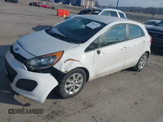 2013 Kia Rio LX with VIN KNADM5A34D6225646, listed as a IAAI auction lot 41564387 with 239,473 mi miles. Bid and sale history available at carsss.com. Image 2.