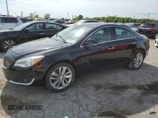 2014 Buick Regal Premium I with VIN 2G4GP5EX7E9201996, listed as a Copart auction lot 57182055 with 102,474 mi miles and Salvage title. Bid and sale history available at DreamBid. Image 1.