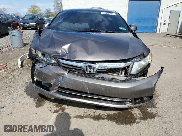 2012 Honda Civic EX with VIN 19XFB2F80CE053287, listed as a Copart auction lot 53332085 with 137,445 mi miles and Salvage Title. Bid and sale history available at DreamBid. Image 5.