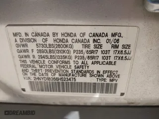 2006 Acura MDX with VIN 2HNYD18266H523475, listed as a IAAI auction lot 41959295 with 170,602 mi miles. Bid and sale history available at carsss.com. Image 9.