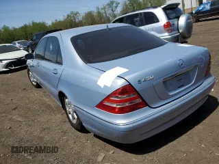 2000 Mercedes-Benz S with VIN WDBNG70J7YA056119, listed as a Copart auction lot 55221685 with 145,376 mi miles and Clean Title. Bid and sale history available at carsss.com. Image 2.