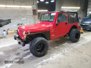 2001 Jeep Wrangler Sport z VIN 1J4FA49S81P362860, wystawiony jako Copart lot #52526165 z przebiegiem 125 124 mil mil oraz Czysty tytuł • Clean title. Historia ofert i sprzedaży dostępna na DreamBid. Obrazek 1.