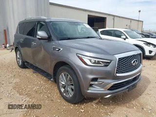 2021 Infiniti QX80 PREMIUM SELECT with VIN JN8AZ2AF9M9718838, listed as a IAAI auction lot 41797875 with 80,597 mi miles. Bid and sale history available at carsss.com. Image 1.