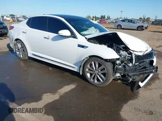 2015 Kia Optima SXL Turbo with VIN 5XXGR4A6XFG412013, listed as a IAAI auction lot 41960226 with 143,745 mi miles and . Bid and sale history available at DreamBid. Image 1.