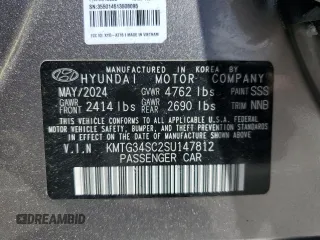 2025 Genesis G70 2.5T с VIN KMTG34SC2SU147812, выставлен на аукционе Copart как лот 57239905 с пробегом 4 170 миль миль и Списание • Salvage title. История ставок и продаж доступна на DreamBid. Изображение 12.