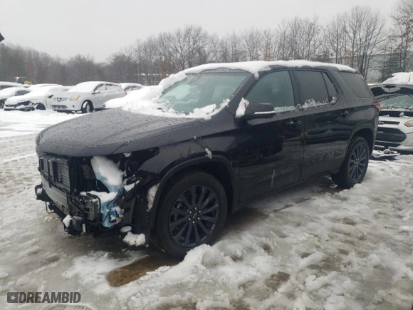 2022 Chevrolet Traverse RS with VIN 1GNEVJKW7NJ128727, listed as a Copart auction lot 44462325 with 53,981 mi miles and Salvage Title. Bid and sale history available at carsss.com. Image 1.