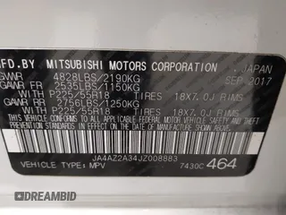 2018 Mitsubishi Outlander ES z VIN JA4AZ2A34JZ008883, wystawiony jako IAAI lot #42288285 z przebiegiem 65 554 mil mil oraz . Historia ofert i sprzedaży dostępna na DreamBid. Obrazek 9.