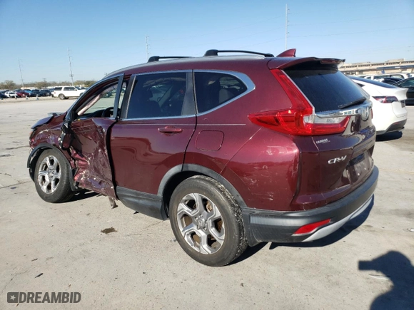 2018 Honda CR-V EX-L with VIN 7FARW1H85JE038370, listed as a Copart auction lot 46928595 with 67,276 mi miles and Salvage Title. Bid and sale history available at carsss.com. Image 2.