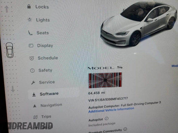 2021 Tesla Model S Plaid с VIN 5YJSA1E66MF453717, выставлен на аукционе Copart как лот 49330355 с пробегом 64 458 миль миль и Списание • Salvage title. История ставок и продаж доступна на DreamBid. Изображение 9.