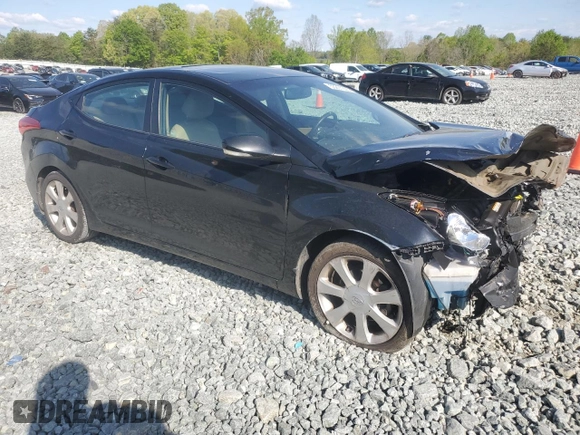 2013 Hyundai Elantra Limited with VIN 5NPDH4AE1DH168850, listed as a Copart auction lot 53201225 with 206,575 mi miles and Salvage Title. Bid and sale history available at DreamBid. Image 4.