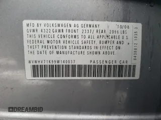 2009 Volkswagen GTI z VIN WVWHV71K99W140037, wystawiony jako Copart lot #44815565 z przebiegiem 106 377 mil mil oraz Szkoda całkowita • Salvage title. Historia ofert i sprzedaży dostępna na DreamBid. Obrazek 12.