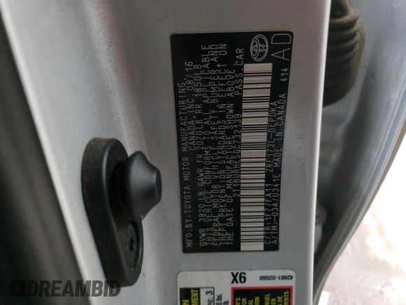 2016 Toyota Corolla L with VIN 2T1BURHE5GC732139, listed as a Copart auction lot 83849784 with 200,322 mi miles and Salvage Title. Bid and sale history available at DreamBid. Image 12.