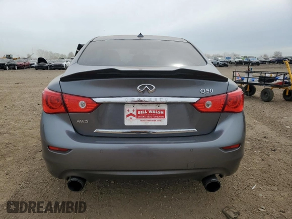 2017 Infiniti Q50 Premium with VIN JN1EV7AR9HM834868, listed as a Copart auction lot 54975165 with 109,746 mi miles and Salvage title. Bid and sale history available at DreamBid. Image 6.