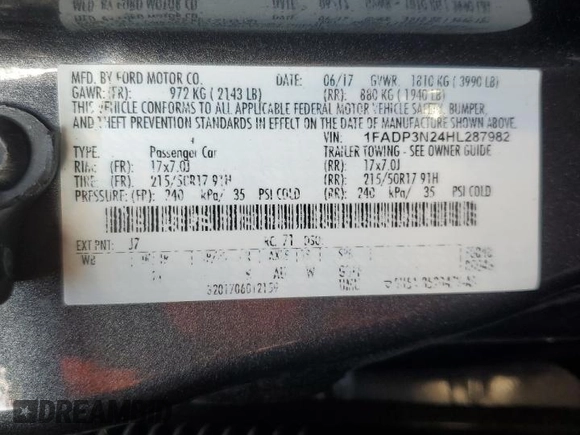 2017 Ford Focus Titanium with VIN 1FADP3N24HL287982, listed as a Copart auction lot 88100515 with 103,615 mi miles and Salvage Title. Bid and sale history available at carsss.com. Image 12.