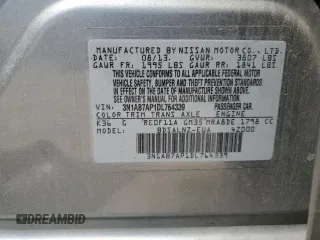 2013 Nissan Sentra FE+ S with VIN 3N1AB7AP1DL764339, listed as a Copart auction lot 55623505 with 110,986 mi miles and Salvage Title. Bid and sale history available at DreamBid. Image 13.