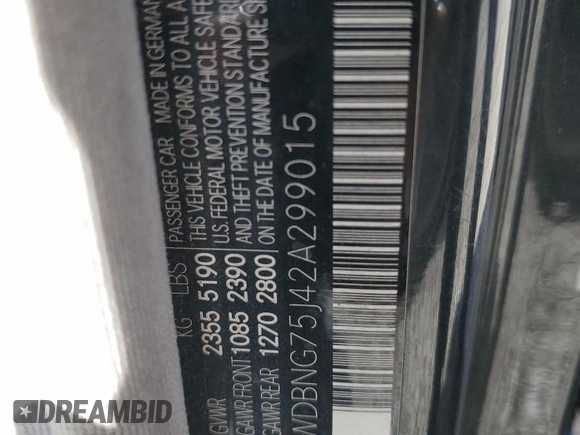 2002 Mercedes-Benz S 500 с VIN WDBNG75J42A299015, выставлен на аукционе Copart как лот 56361665 с пробегом 149 381 миль миль и Списание • Salvage title. История ставок и продаж доступна на DreamBid. Изображение 12.