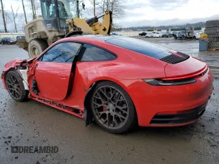 2024 Porsche 911 Carrera S with VIN WP0AB2A96RS219361, listed as a Copart auction lot 87892865 with 3,412 mi miles and Salvage Title. Bid and sale history available at carsss.com. Image 2.
