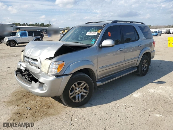 2006 Toyota Sequoia SR5 with VIN 5TDZT34A26S271148, listed as a Copart auction lot 44025255 with 186,363 mi miles and Salvage Title. Bid and sale history available at carsss.com. Image 1.