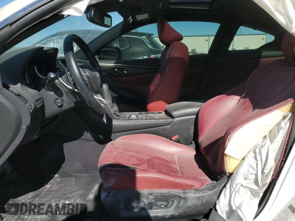 2021 Infiniti Q60 Red Sport 400 with VIN JN1FV7LK8MM530316, listed as a Copart auction lot 42025565 with 23,280 mi miles and Salvage title. Bid and sale history available at DreamBid. Image 7.