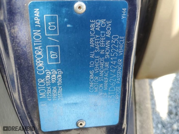 2002 Suzuki Grand Vitara JLX with VIN JS3TD62V424152230, listed as a Copart auction lot 74657294 with 160,135 mi miles and Salvage Title. Bid and sale history available at carsss.com. Image 13.