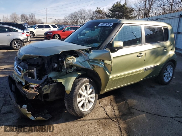 2012 Kia Soul + with VIN KNDJT2A68C7375009, listed as a Copart auction lot 47223845 with 124,884 mi miles and Salvage Title. Bid and sale history available at carsss.com. Image 1.