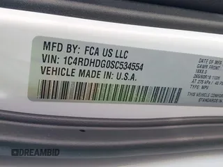 2025 Dodge Durango GT with VIN 1C4RDHDG0SC534554, listed as a IAAI auction lot 42761292 with 6,168 mi miles and . Bid and sale history available at DreamBid. Image 9.
