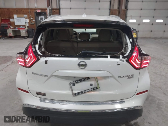 2015 Nissan Murano Platinum with VIN 5N1AZ2MH0FN284971, listed as a IAAI auction lot 41825061 with 108,391 mi miles and . Bid and sale history available at DreamBid. Image 16.