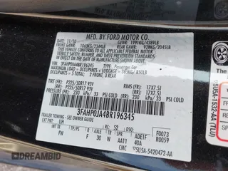 2011 Ford Fusion SEL with VIN 3FAHP0JA4BR196345, listed as a IAAI auction lot 41937921 with 87,082 mi miles. Bid and sale history available at carsss.com. Image 9.