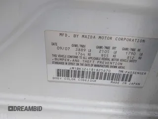 2008 Mazda 3 S GT with VIN JM1BK324181825670, listed as a IAAI auction lot 41207532 with 183,565 mi miles and . Bid and sale history available at DreamBid. Image 9.
