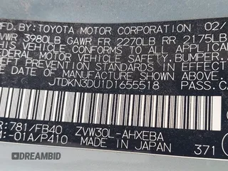 2013 Toyota Prius One z VIN JTDKN3DU1D1655518, wystawiony jako IAAI lot #42007815 z przebiegiem 182 854 mil mil oraz . Historia ofert i sprzedaży dostępna na DreamBid. Obrazek 9.