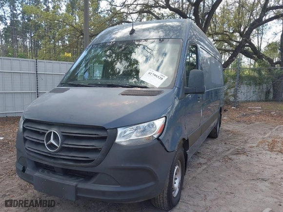 2019 Mercedes-Benz Sprinter Cargo Van with VIN WD4PF1CD6KP128194, listed as a IAAI auction lot 41799320 with 111,189 mi miles. Bid and sale history available at carsss.com. Image 2.