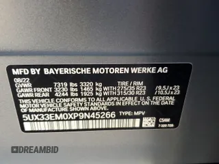 2023 BMW X7 M60i z VIN 5UX33EM0XP9N45266, wystawiony jako Copart lot #68922574 z przebiegiem Nie podano mil oraz Szkody całkowita. Historia ofert i sprzedaży dostępna na DreamBid. Obrazek 15.