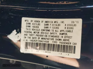 2016 Honda Accord Sedan EX with VIN 1HGCR2F72GA014586, listed as a IAAI auction lot 41811581 with 169,617 mi miles. Bid and sale history available at carsss.com. Image 9.