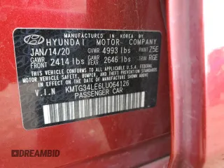 2020 Genesis G70 3.3T with VIN KMTG34LE6LU064126, listed as a Copart auction lot 58078495 with 57,903 mi miles and Salvage title. Bid and sale history available at DreamBid. Image 12.