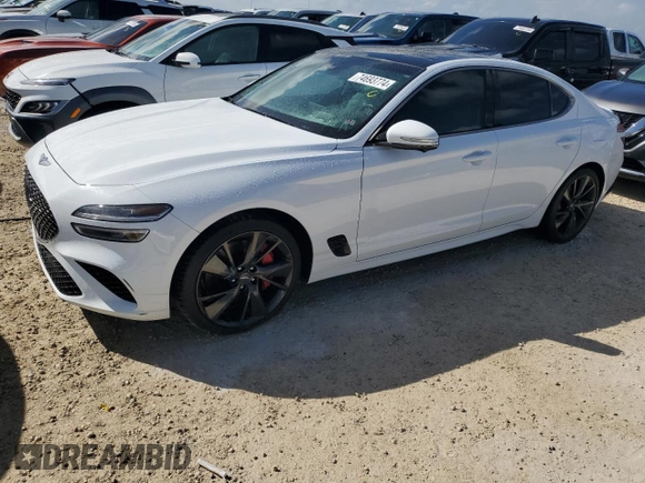 2022 Genesis G70 3.3T with VIN KMTG54TE1NU101029, listed as a Copart auction lot 74693774 with 0 mi miles and Non Repairable. Bid and sale history available at carsss.com. Image 1.