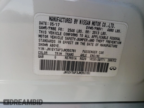 2018 Infiniti Q50 Luxe z VIN JN1EV7AP3JM350781, wystawiony jako Copart lot #53319295 z przebiegiem 53 886 mil mil oraz Szkoda całkowita • Salvage title. Historia ofert i sprzedaży dostępna na DreamBid. Obrazek 14.