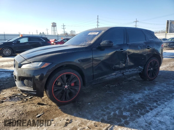 2017 Jaguar F-Pace S with VIN SADCM2BV1HA061406, listed as a Copart auction lot 88401635 with 75,845 mi miles and Salvage Title. Bid and sale history available at DreamBid. Image 1.