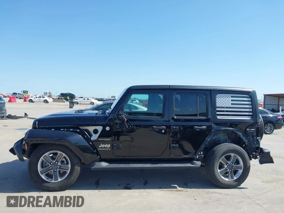 2023 Jeep Wrangler Sahara with VIN 1C4HJXEN5PW508257, listed as a IAAI auction lot 42007569 with 34,990 mi miles and . Bid and sale history available at DreamBid. Image 14.