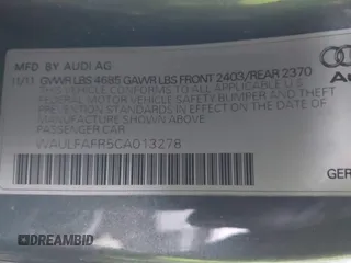 2012 Audi A5 Premium Plus z VIN WAULFAFR5CA013278, wystawiony jako IAAI lot #41324346 z przebiegiem 75 401 mil mil oraz . Historia ofert i sprzedaży dostępna na DreamBid. Obrazek 9.