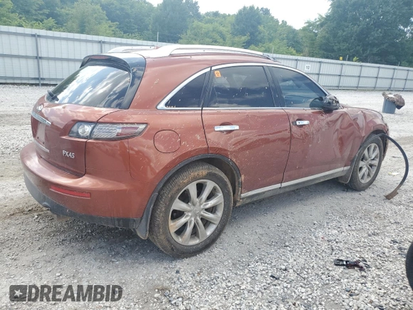 2008 Infiniti FX Options with VIN JNRBS08W68X400384, listed as a Copart auction lot 59956025 with 173,499 mi miles and Salvage title. Bid and sale history available at DreamBid. Image 3.
