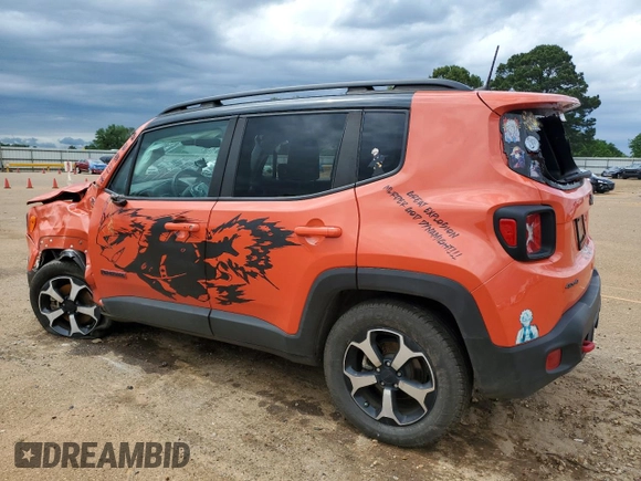 2021 Jeep Renegade Trailhawk with VIN ZACNJDC16MPN28380, listed as a Copart auction lot 55670925 with 55,469 mi miles and Salvage title. Bid and sale history available at DreamBid. Image 2.