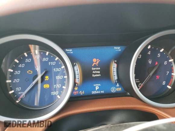 2019 Maserati Ghibli z VIN ZAM57XSA4K1315392, wystawiony jako Copart lot #67172684 z przebiegiem 30 544 mil mil oraz Szkody całkowita. Historia ofert i sprzedaży dostępna na DreamBid. Obrazek 9.