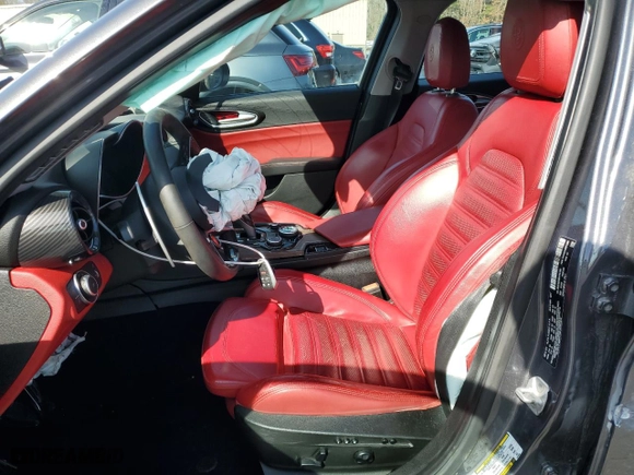 2017 Alfa Romeo Giulia Ti with VIN ZARFAEEN0H7541065, listed as a Copart auction lot 51495045 with 60,992 mi miles and Salvage Title. Bid and sale history available at carsss.com. Image 7.